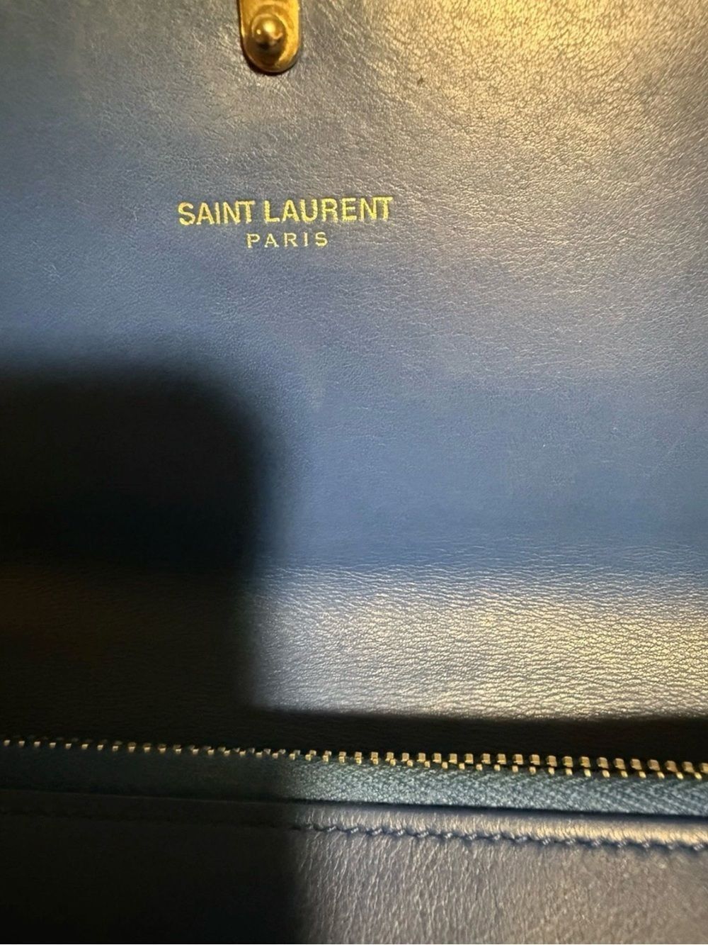 Saint Laurent YSL Classic Y Line Blue Leather Long Zip Wallet - Picture 3 of 7